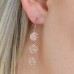 925 Sterling Silver Multi Drop Rose Gold Formal Earrings