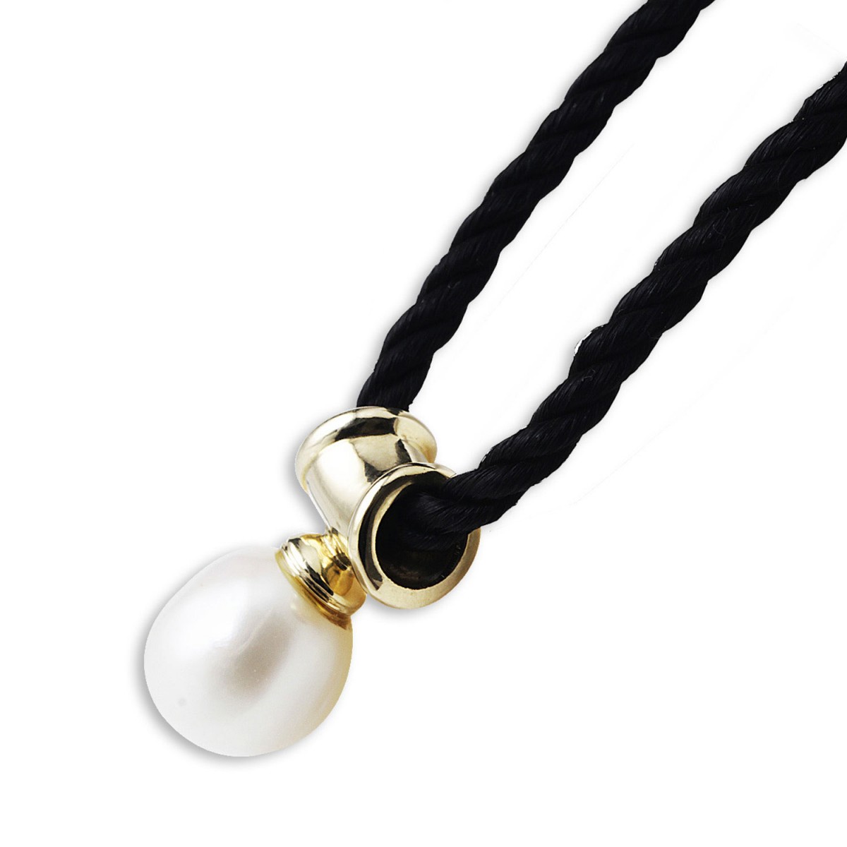 Silk cord necklace sales with gold clasp