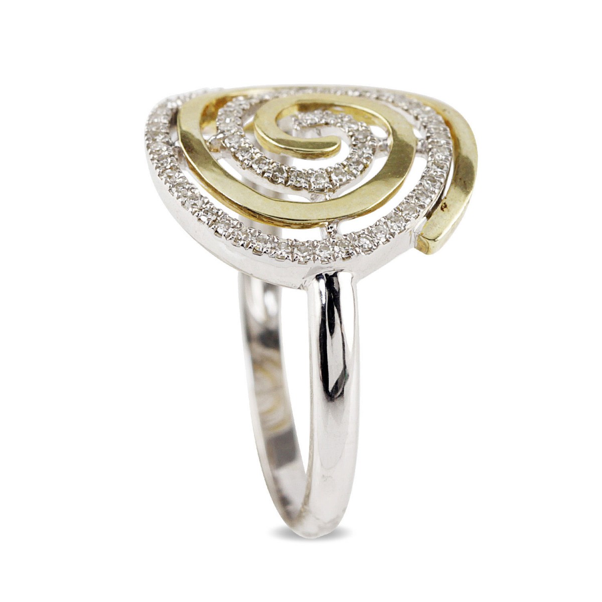 Jewellery Domain | 9K Yellow Gold Diamond Swirl Ring - R24174Y